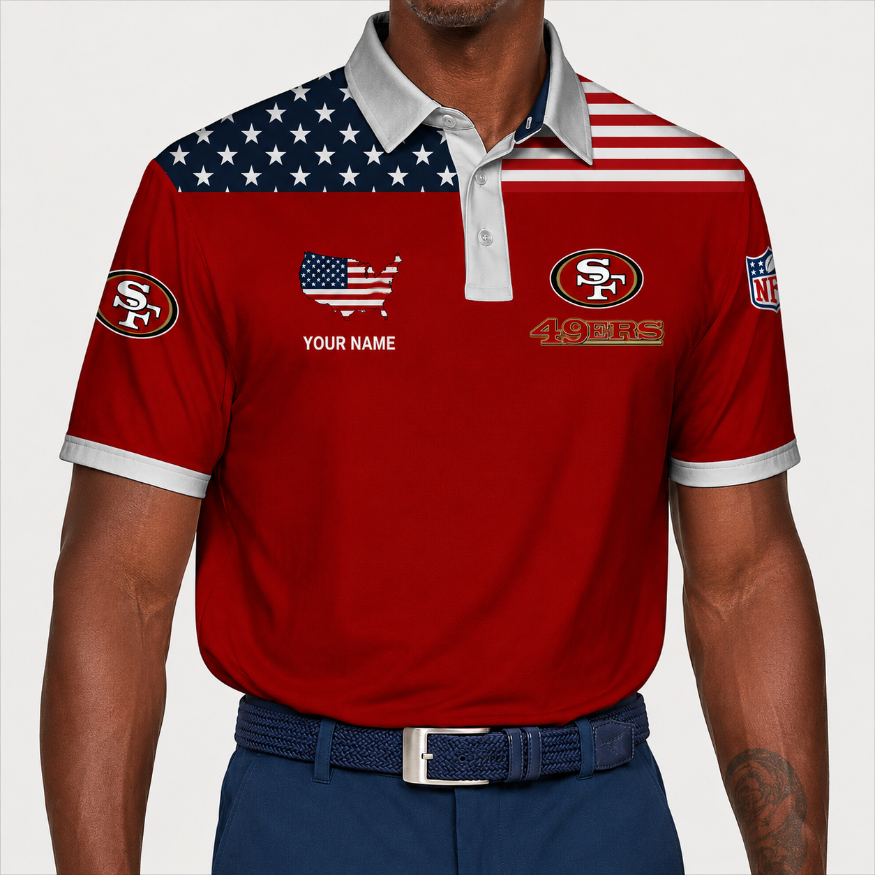 LIMITED EDITION - NEW CUSTOMIZED NFL11 SF49 SAN FRANCISCO 49ERS POLO SHIRT