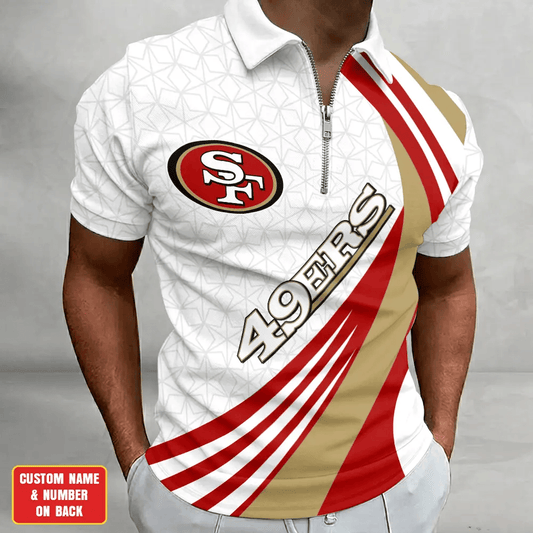 [SPECIAL OFFER] NEW CUSTOMIZED NFL11 SF49 SAN FRANCISCO 49ERS ZIP POLO SHIRT