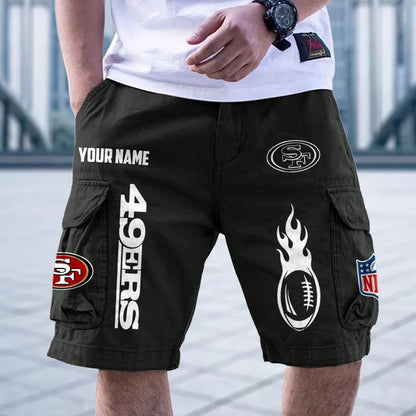 [SPECIAL OFFER] NEW CUSTOMIZED NFL11 SF49 SAN FRANCISCO 49ERS CARGO SHORTS