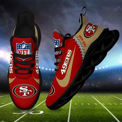 LIMITED EDITION - NEW CUSTOMIZED NFL11 SF49 SAN FRANCISCO 49ERS UNISEX MAX SOUL SHOES