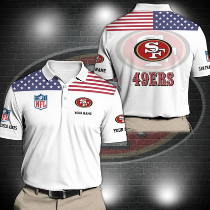LIMITED EDITION - NEW CUSTOMIZED NFL11 SF49 SAN FRANCISCO 49ERS POLO SHIRT