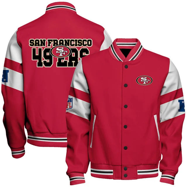 LIMITED EDITION - NEW CUSTOMIZED NFL11 SF49 SAN FRANCISCO 49ERS SATIN VARSITY & BASEBALL JACKET