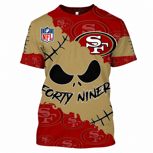 LIMITED EDITION - NEW CUSTOMIZED NFL11 SF49 SAN FRANCISCO 49ERS HALLOWEEN SKULL APPAREL FOR FANS