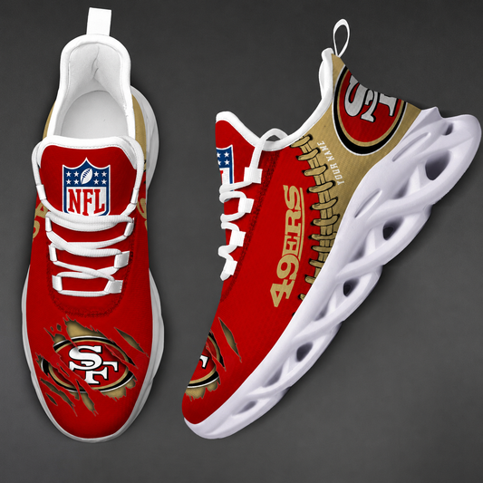LIMITED EDITION - NEW CUSTOMIZED NFL11 SF49 SAN FRANCISCO 49ERS UNISEX MAX SOUL SHOES