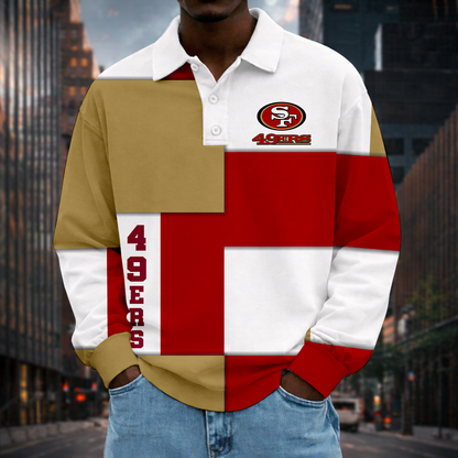 LIMITED EDITION - NEW CUSTOMIZED NFL11 SF49 SAN FRANCISCO 49ERS MEN LONG SLEEVE POLO