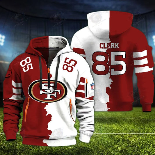 [SPECIAL OFFER] NEW CUSTOMIZED NFL11 SF49 SAN FRANCISCO 49ERS QUARTER ZIP HOODIE