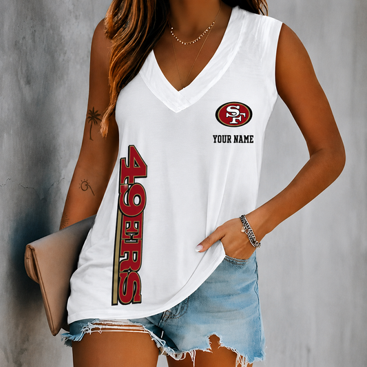 LIMITED EDITION - NEW CUSTOMIZED NFL11 SF49 SAN FRANCISCO 49ERS WOMEN'S V-NECK TANK TOP