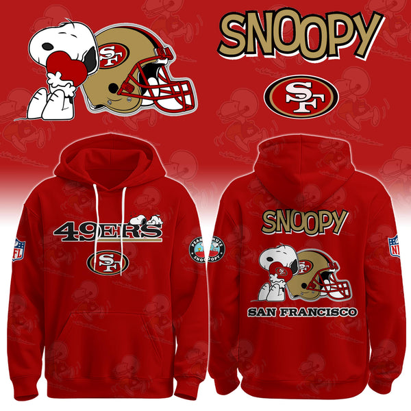 LIMITED EDITION - NEW CUSTOMIZED NFL11 SF49 SAN FRANCISCO 49ERS & SNOOPY UNISEX T-SHIRT, POLO, HOODIE & JACKETS