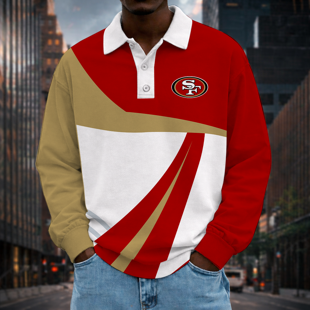 [SPECIAL OFFER] NEW CUSTOMIZED NFL11 SF49 SAN FRANCISCO 49ERS LONG SLEEVE POLO SHIRT