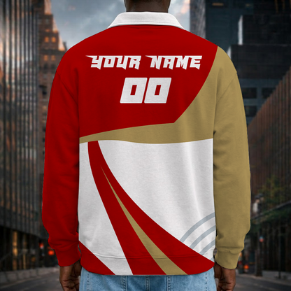 [SPECIAL OFFER] NEW CUSTOMIZED NFL11 SF49 SAN FRANCISCO 49ERS LONG SLEEVE POLO SHIRT