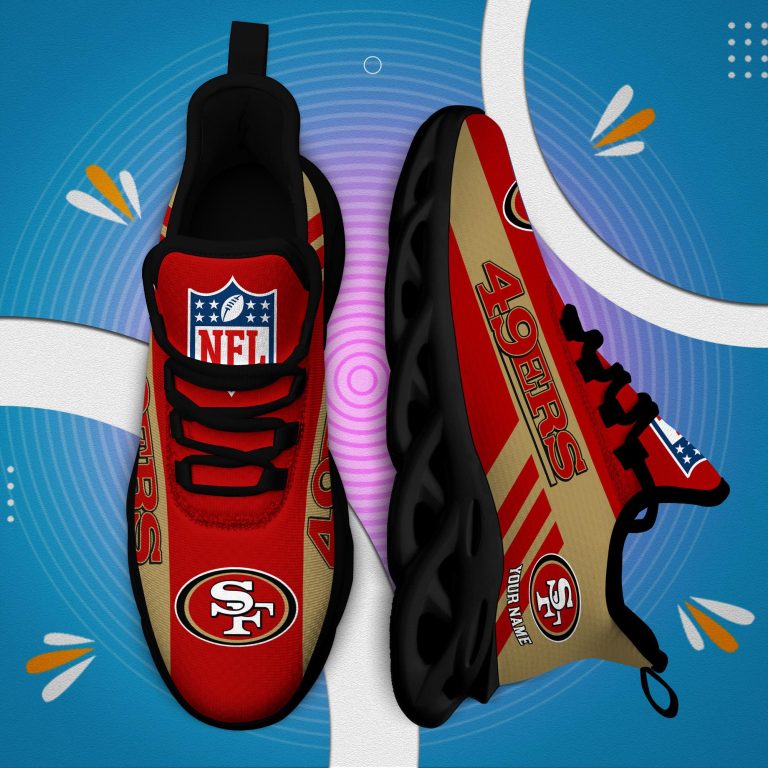 LIMITED EDITION - NEW CUSTOMIZED NFL11 SF49 SAN FRANCISCO 49ERS UNISEX MAX SOUL SHOES