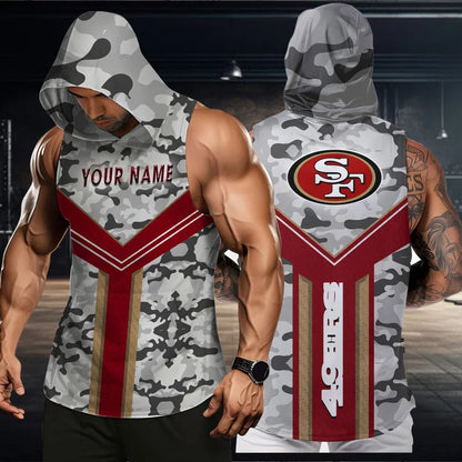 LIMITED EDITION - NEW CUSTOMIZED NFL11 SF49 SAN FRANCISCO 49ERS HOODED TANK TOP