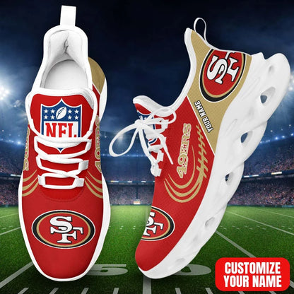 LIMITED EDITION - NEW CUSTOMIZED NFL11 SF49 SF49ERS PREMIUM CLUNKY SNEAKERS