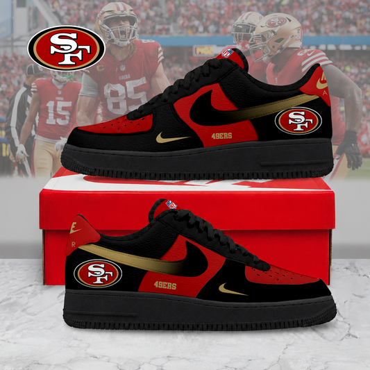 ELITE EDITION - NEW CUSTOMIZED NFL11 SF49 SAN FRANCISCO 49ERS AF1 SNEAKERS