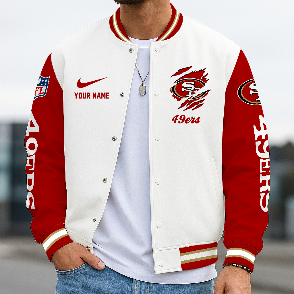 LIMITED EDITION - NEW CUSTOMIZED NFL11 SF49 SAN FRANCISCO 49ERS BASEBALL JACKET