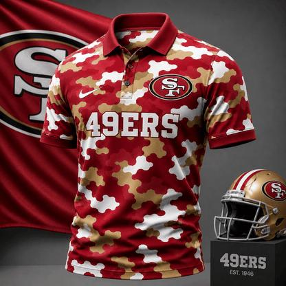 [SPECIAL OFFER] NEW CUSTOMIZED NFL11 SF49 SAN FRANCISCO 49ERS CAMO POLO SHIRT