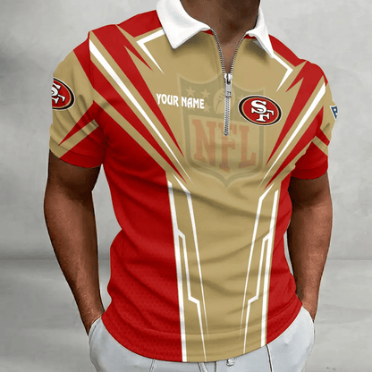 [SPECIAL OFFER] NEW CUSTOMIZED NFL11 SF49 SAN FRANCISCO 49ERS ZIP POLO SHIRT