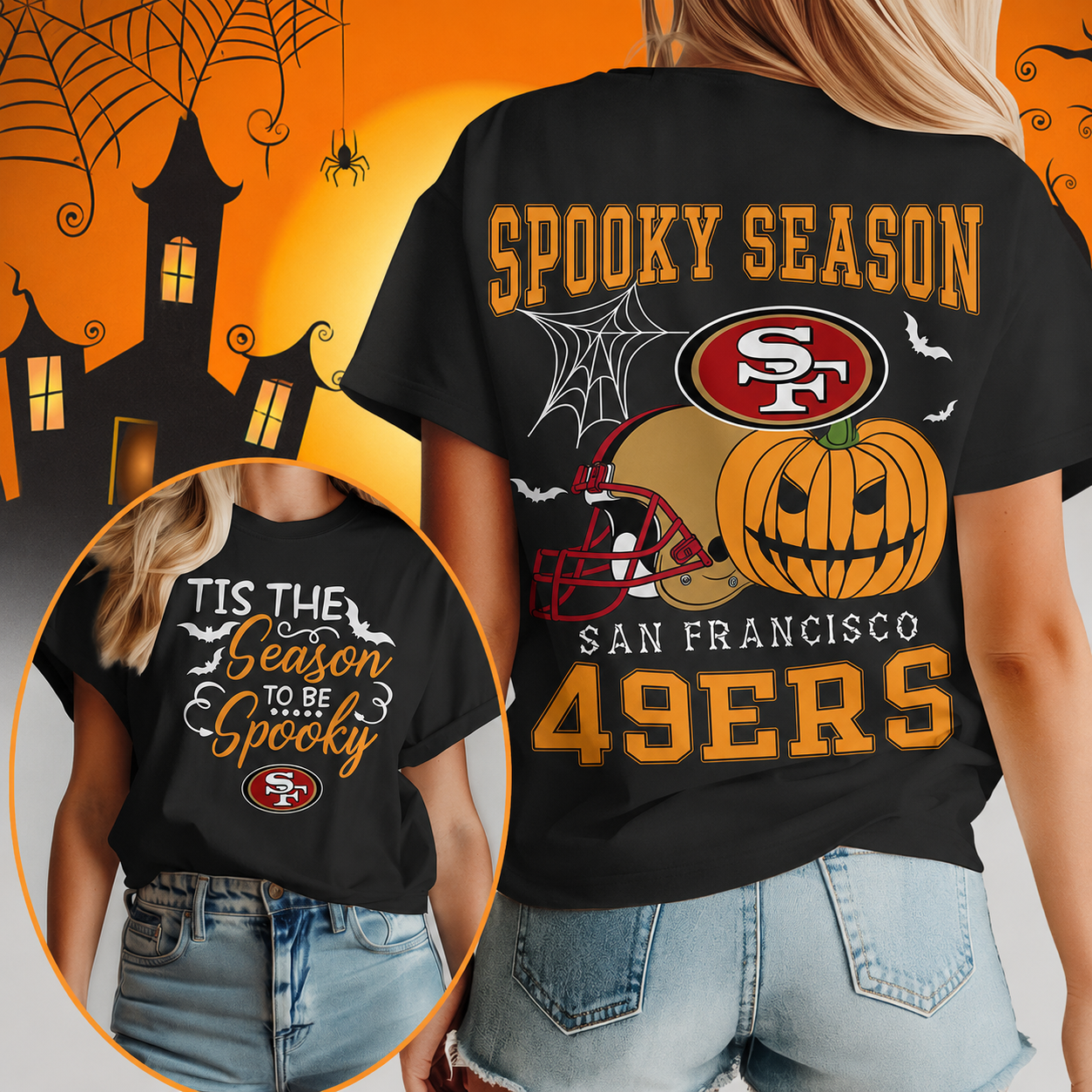LIMITED EDITION - NEW CUSTOMIZED NFL11 SF49 SAN FRANCISCO 49ERS  HALLOWEEN T-SHIRT, HOODIE & ZIP HOODIE