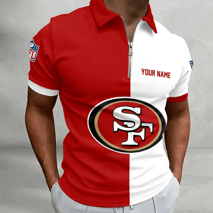 [SPECIAL OFFER] NEW CUSTOMIZED NFL11 SF49 SAN FRANCISCO 49ERS ZIP POLO SHIRT