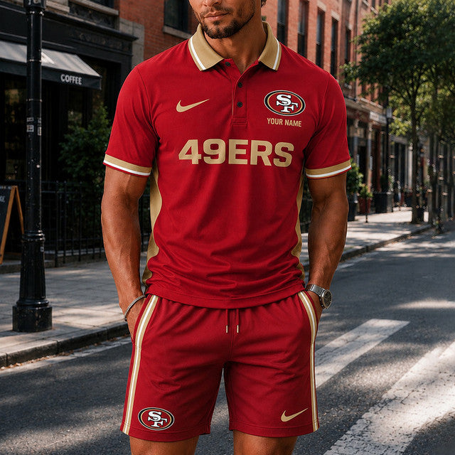 [SPECIAL OFFER] NEW CUSTOMIZED NFL11 SF49 SAN FRANCISCO 49ERS POLO SHIRT & SHORT PANTS