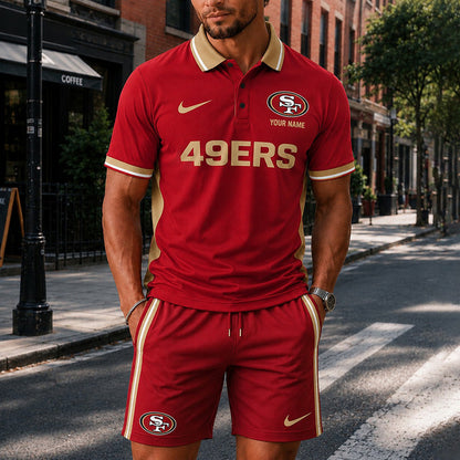 [SPECIAL OFFER] NEW CUSTOMIZED NFL11 SF49 SAN FRANCISCO 49ERS POLO SHIRT & SHORT PANTS