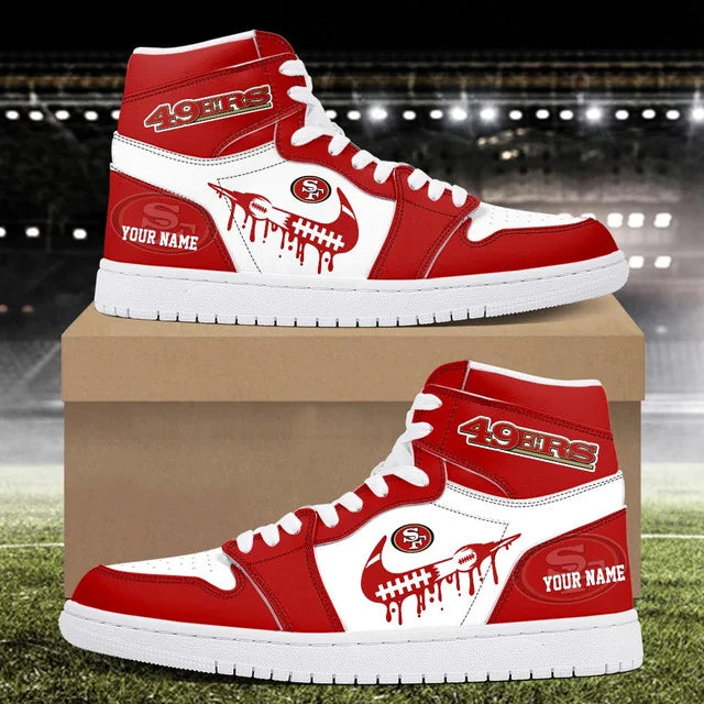 LIMITED EDITION - NEW CUSTOMIZED NFL11 SF49 SAN FRANCISCO 49ERS AIR JORDAN SNEAKERS