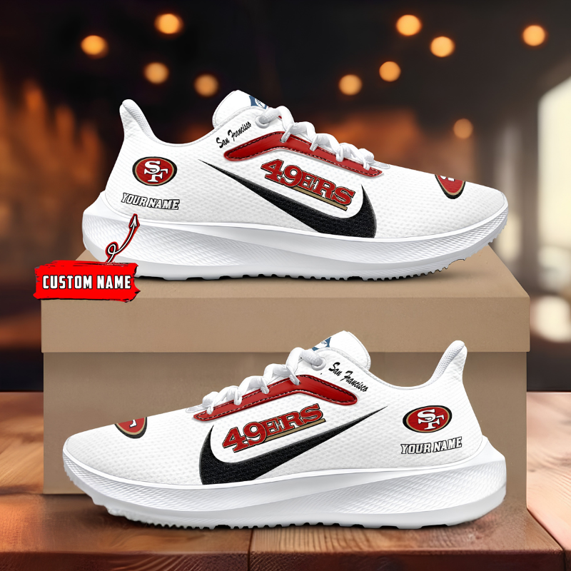 [SPECIAL OFFER] NEW CUSTOMIZED NFL11 SF49 SAN FRANCISCO 49ERS ROAD RUNNING SHOES