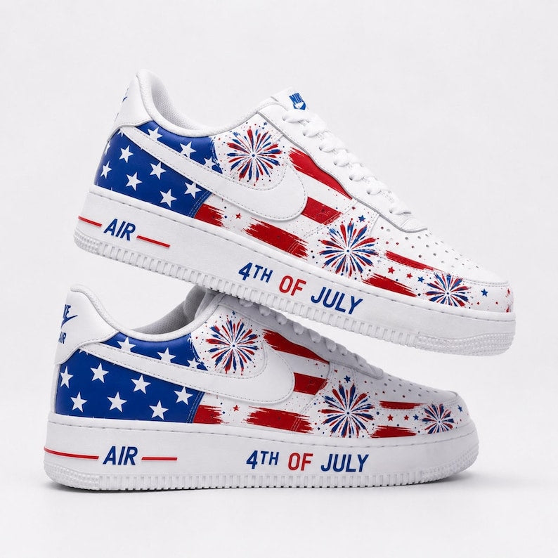 [HOT DEAL] NEW CUSTOMIZED PATRIOTIC AMERICAN FLAG AIR FORCE 1 SHOES