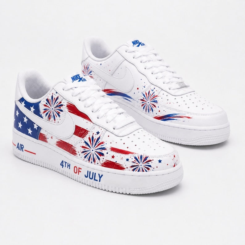 [HOT DEAL] NEW CUSTOMIZED PATRIOTIC AMERICAN FLAG AIR FORCE 1 SHOES