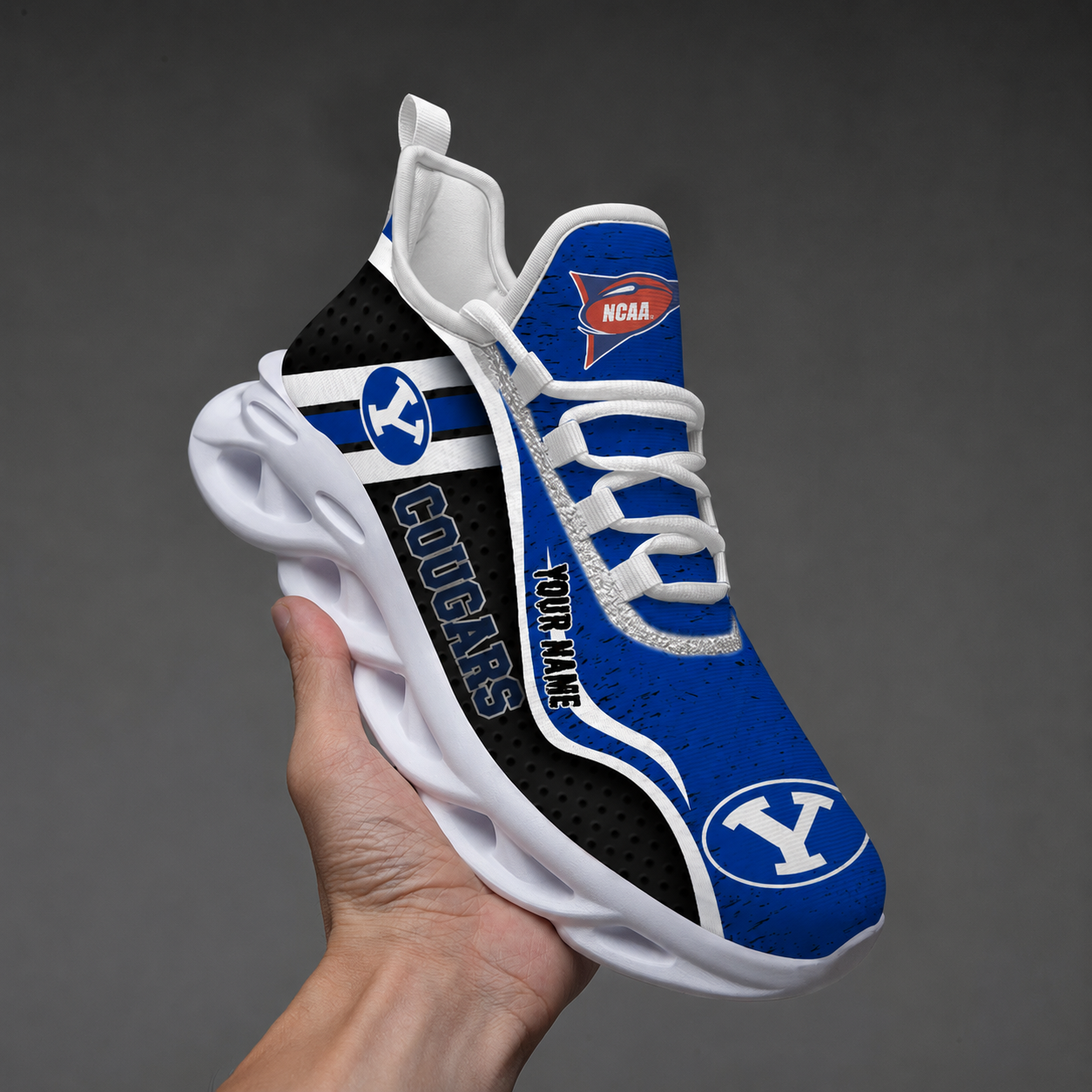 EXCLUSIVE EDITION - NEW CUSTOMIZED NCAA FBS11 BYU BYU COUGARS CLUNKY SNEAKERS