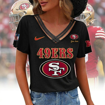 [SPECIAL OFFER] NEW CUSTOMIZED NFL11 SF49 SAN FRANCISCO 49ERS V-NECK SHIRT