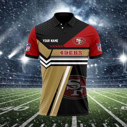 LIMITED EDITION - NEW CUSTOMIZED NFL11 SF49 SAN FRANCISCO 49ERS POLO SHIRT