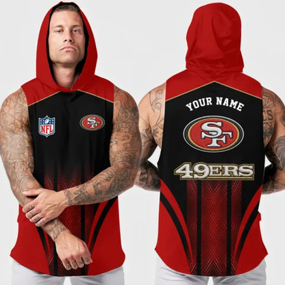 [SPECIAL OFFER] NEW CUSTOMIZED NFL11 SF49 SAN FRANCISCO 49ERS HOODED TANK TOP