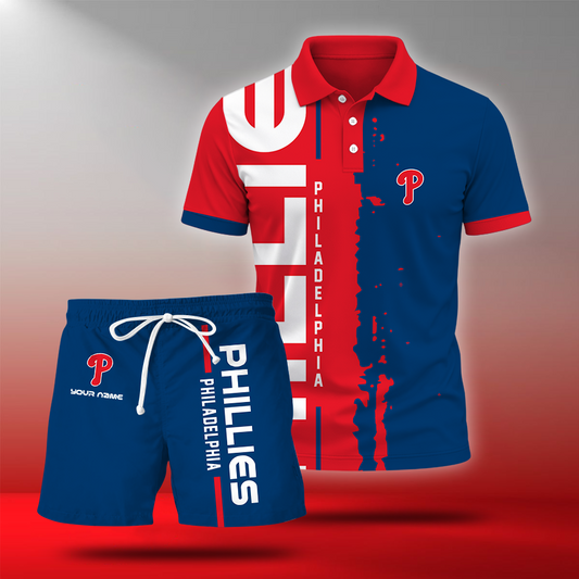 LIMITED EDITION - NEW CUSTOMIZED MLB11 PPS PHILADELPHIA PHILLIES POLO & SHORT PANTS SET