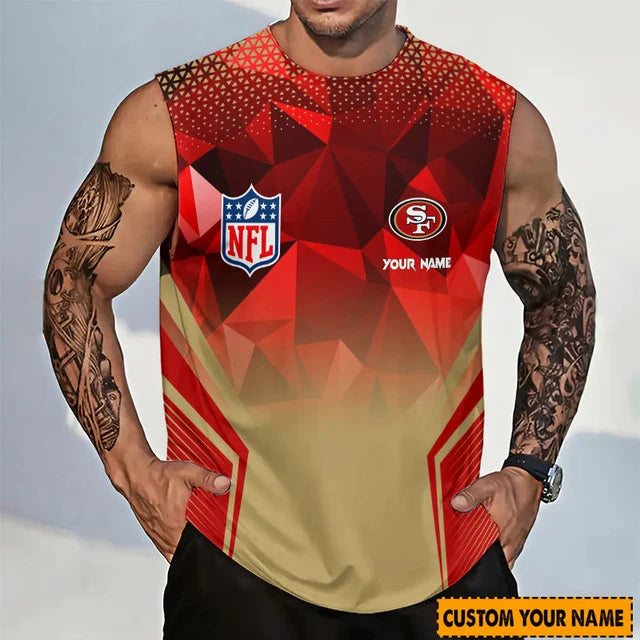 LIMITED EDITION - NEW CUSTOMIZED NFL11 SF49 SAN FRANCISCO 49ERS MEN'S GYM SHIRT
