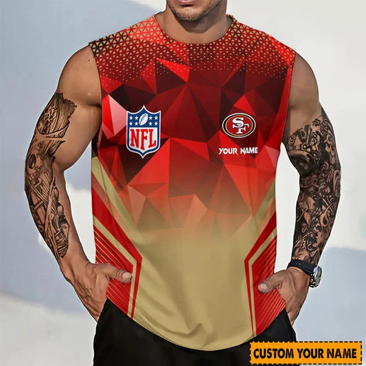 LIMITED EDITION - NEW CUSTOMIZED NFL11 SF49 SAN FRANCISCO 49ERS MEN'S GYM SHIRT