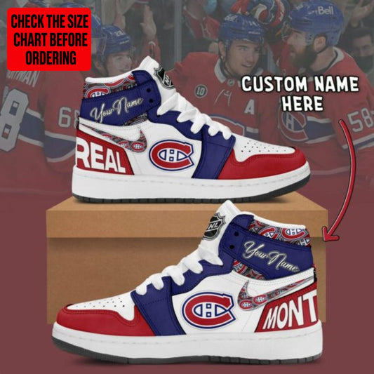 LIMITED EDITION - NEW CUSTOMIZED NHL11 MCD MONTREAL CANADIENS AIR JORDAN SNEAKERS