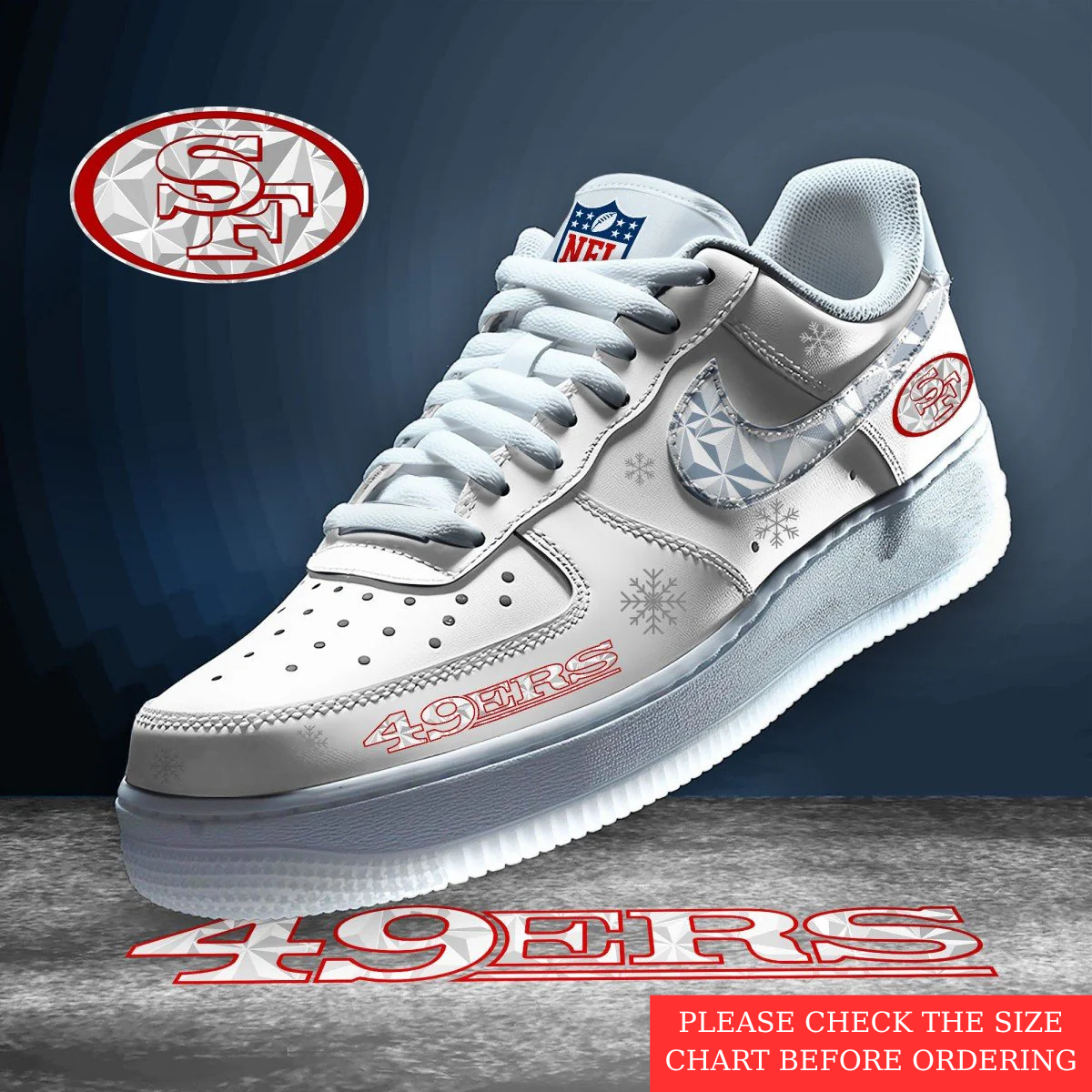 LIMITED EDITION - NEW CUSTOMIZED NFL11 SF49 SAN FRANCISCO 49ERS AF1 SHOES