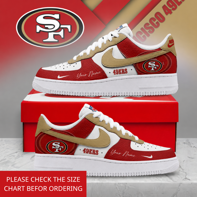 LIMITED EDITION - NEW CUSTOMIZED NFL11 SF49 SAN FRANCISCO 49ERS AF1 SHOES