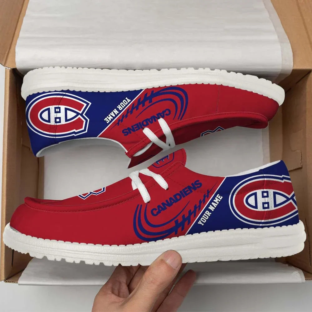 [SUPER SALE] NEW CUSTOMIZED NHL11 MCD MONTREAL CANADIENS PREMIUM LOAFER SHOES