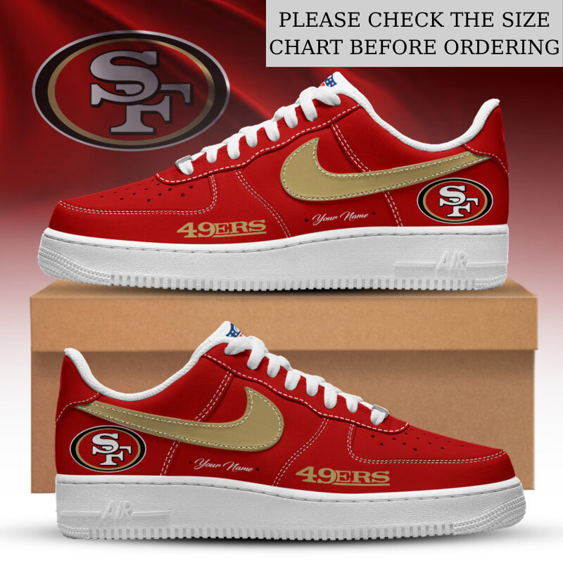LIMITED EDITION - NEW CUSTOMIZED NFL11 SF49 SAN FRANCISCO 49ERS AF1 SHOES