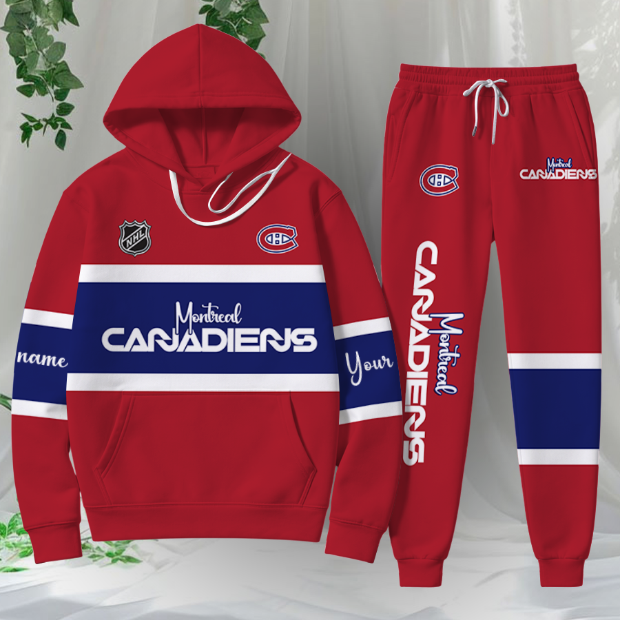 LIMITED EDITION - NEW CUSTOMIZED NHL11 MCD MONTREAL CANADIENS HOODIE & SWEATPANTS SET