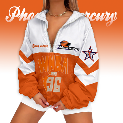 LIMITED EDITION - NEW CUSTOMIZED WNBA11 PNM PH MERCURY V-NECK ZIPPER SWEATSHIRT JACKET