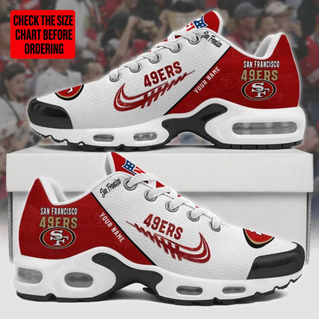 LIMITED EDITION - NEW CUSTOMIZED NFL11 SF49 SAN FRANCISCO 49ERS AIR MAX PLUS SNEAKERS