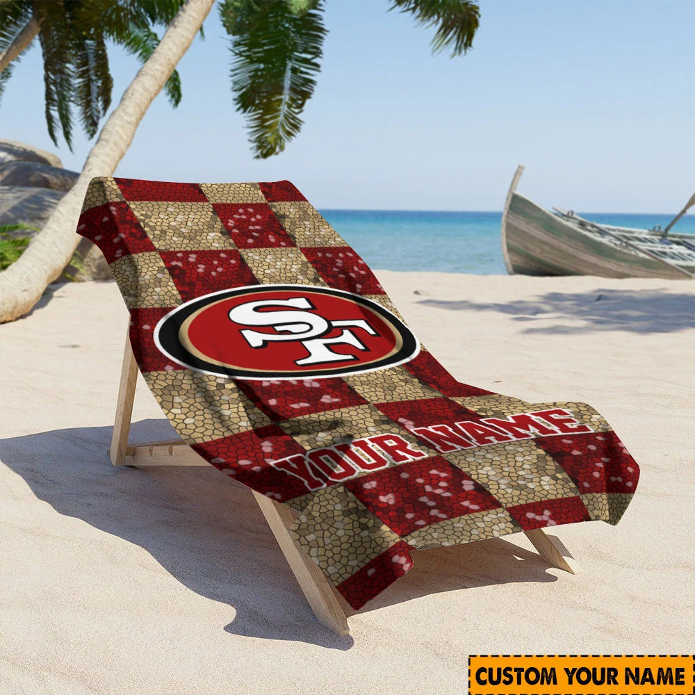LIMITED EDITION - NEW CUSTOMIZED NFL11 SF49 SAN FRANCISCO 49ERS BEACH TOWEL