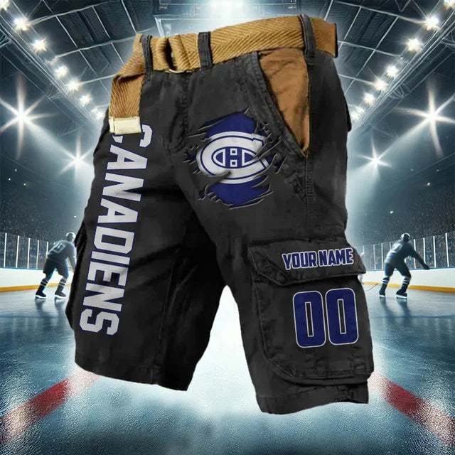 LIMITED EDITION - NEW CUSTOMIZED NHL11 MCD MONTREAL CANADIENS CARGO SHORTS