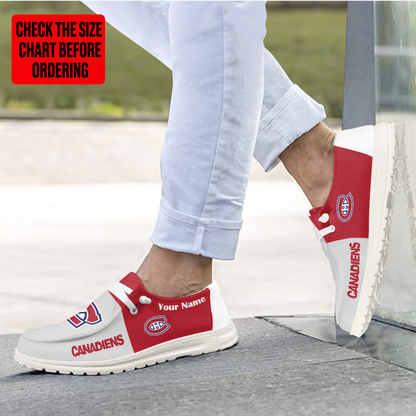 [SUPER SALE] NEW CUSTOMIZED NHL11 MCD MONTREAL CANADIENS PREMIUM LOAFER SHOES