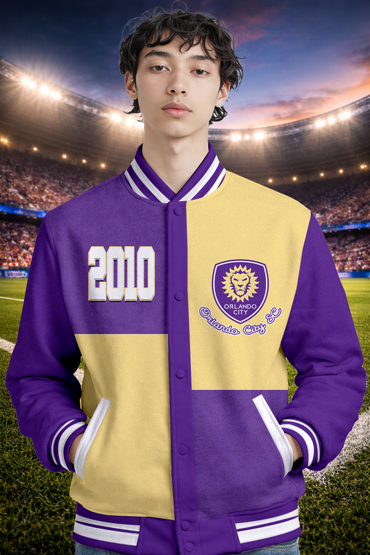 LIMITED EDITION - NEW CUSTOMIZED MLS11 OCS ORLD CITY SC SATIN VARSITY & BASEBALL JACKET