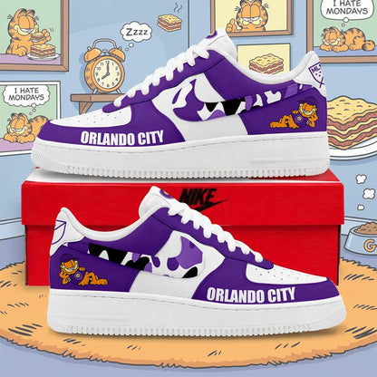 FINAL SALE - NEW CUSTOMIZED MLS11 OCS ORLD CITY SC x GARFIELD AF1 SNEAKERS