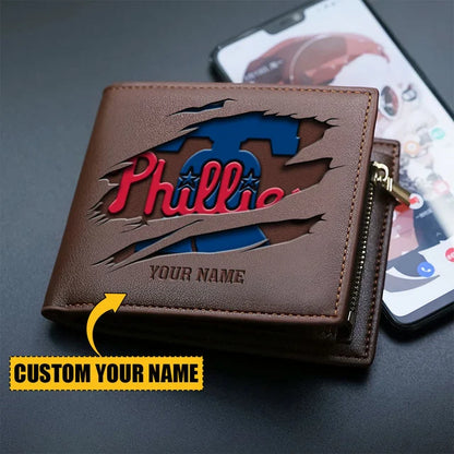 LIMITED EDITION - NEW CUSTOMIZED MLB11 PPS PHILADELPHIA PHILLIES LEATHER WALLET